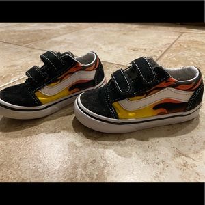 Toddler Vans - flames size 7